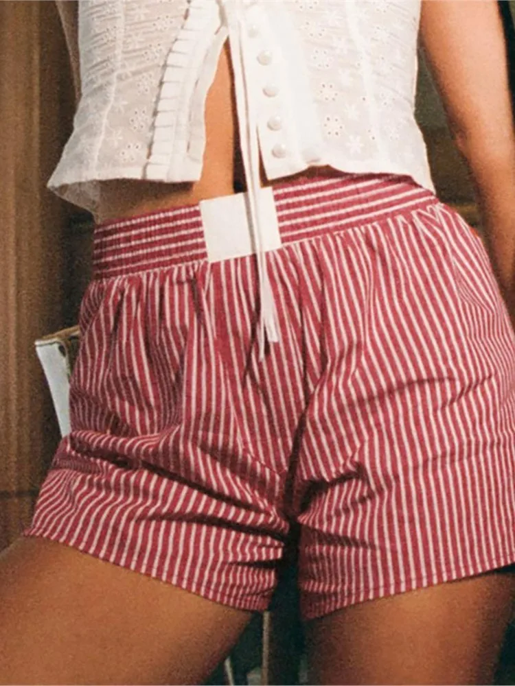 المرأة موضة مخطط خياطة السراويل الربيع Y2k الرجعية مرونة الخصر مريحة عادية منامة تنوعا التنقل السراويل