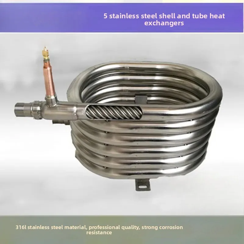 For 316 Stainless Steel Casing Heat Exchanger Professional Threaded Design for Air Energy Heat Pump Refrigeration Accessories