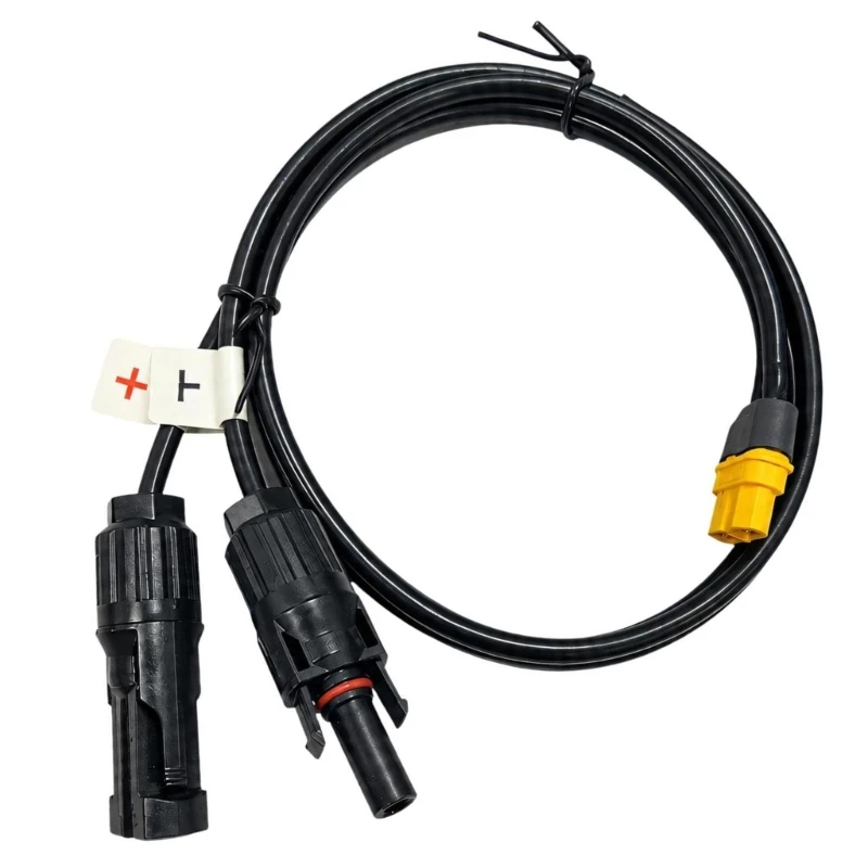 Y1AE Mc 4 to XT60H-F Solar Charging Adapter Cable with Mc 4 Connectors, Molded Cable Ends and Tool-Frees Plugs-In Setups for