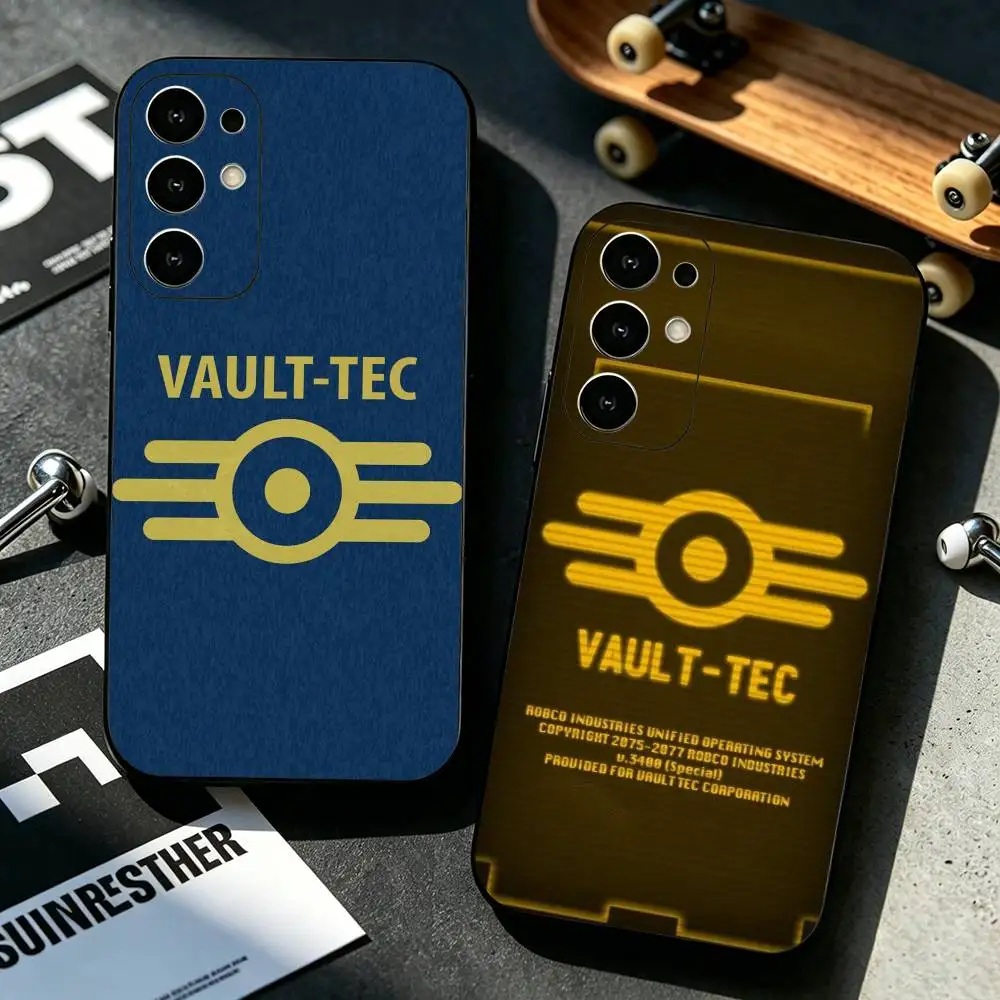 

Game Vault-Tec F-Fallout Logo Phone Case For Samsung S25,S24,S21,S22,S23,S30,Ultra,S20,Plus,Fe,Soft Silicone Black Cover