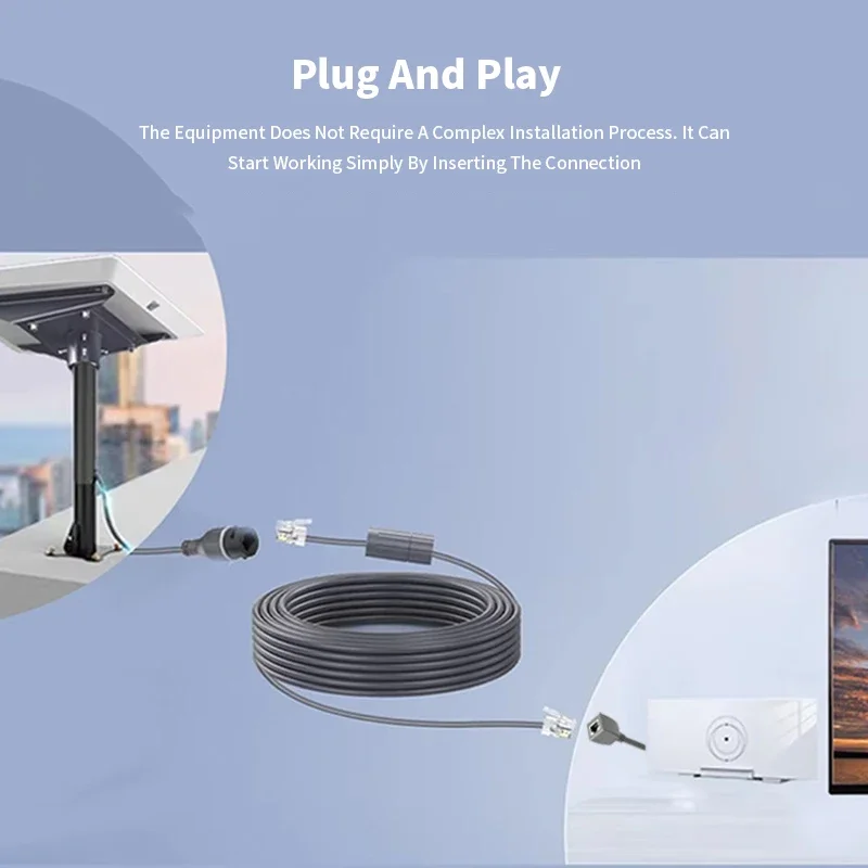Gen3 Ethernet Extender Adapter Starlink Satellite V3 Shielded SPX to RJ45 Rectangular Satellite Converter Cable Connector Cat5E