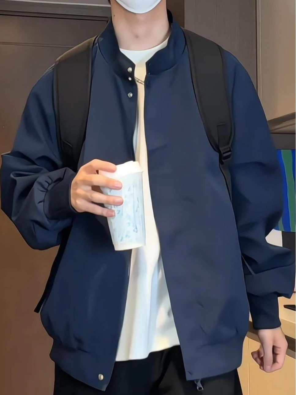 レッドスタンドカラーハリントンジャケットメンズ秋冬新機能ウインドブレーカーアメリカントレンディ野球ユニフォームジャケット