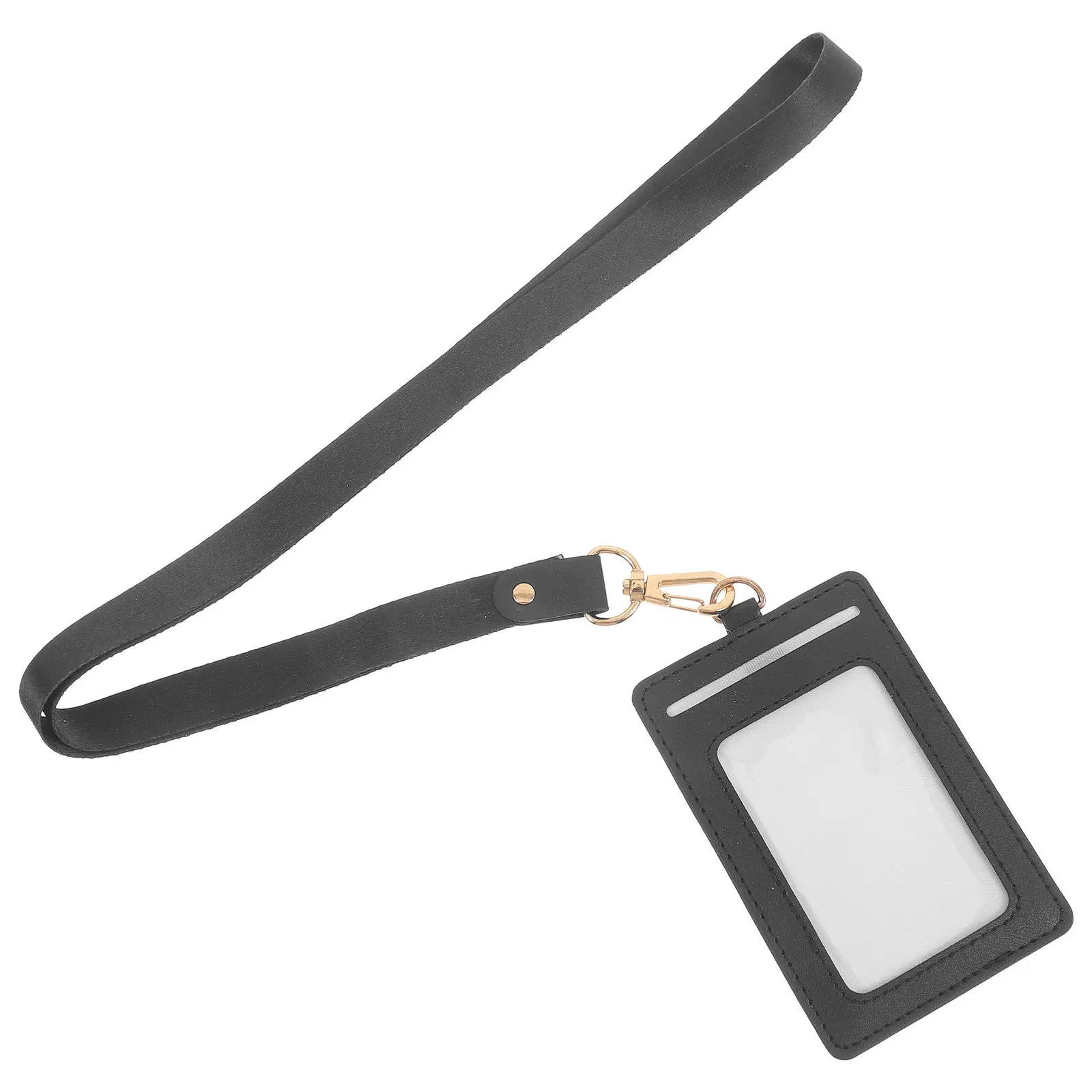 Clear PU Alloy Card Holder Sleeve with Lanyard for Id Badge Name Tag Game Business Postcards Secure Clean Convenient Easy to Use