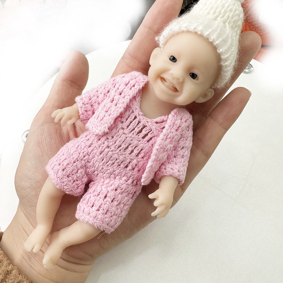 18Cm 7Inches  Reborn Baby Dolls Mini Girl Dolls Super Floppy Silicone Mini  lifelike Baby Doll Playsets