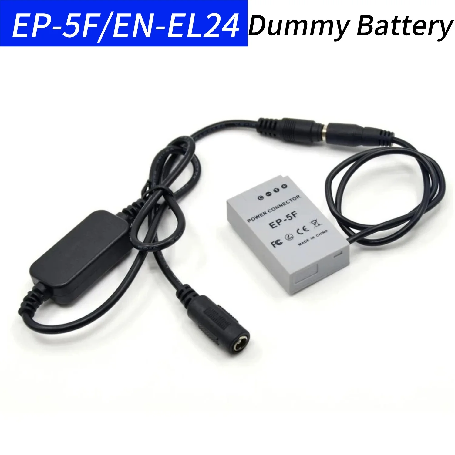 

12V-24V Step-Down DC Cable&EN-EL24 Dummy Battery EP-5F DC Coupler for Nikon 1 J5 1J5 Digital Cameras