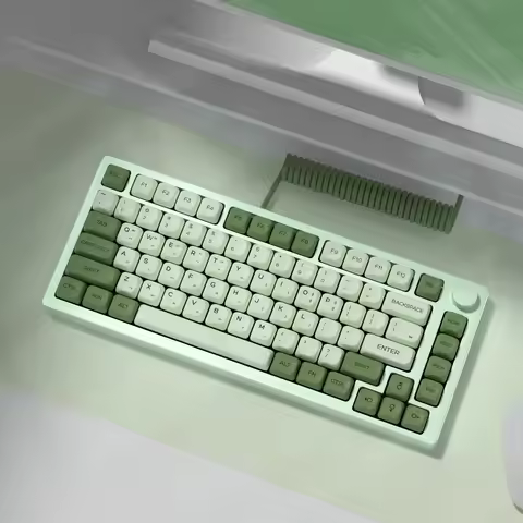 KBDiy KOA Profile Matcha Keycap PBT Green Korean Keycaps Cute Custom for Mechanical Keyboard 143 Keys Cap for dz60/GK61/63/64