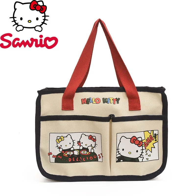 

Hello Kitty 2025 New Cute Large Capacity Mommy Bag Student Multifunctional Canvas Tote Bag Cartoon Storage Backpack