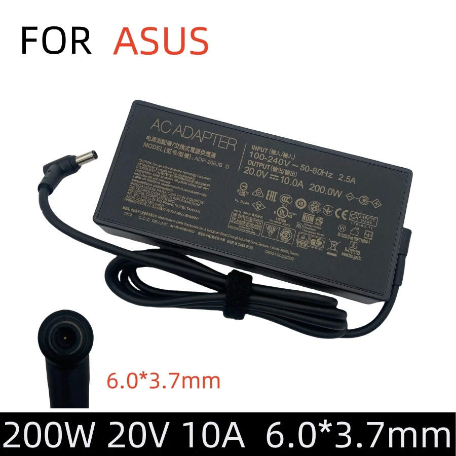200W 20V 10A  ADP-200JB D  Charger For Asus ROG Zephyrus G15 GA503RM TUF Dash F15 FX516PR TUF Gaming A15 2021 F17 2021 Laptop