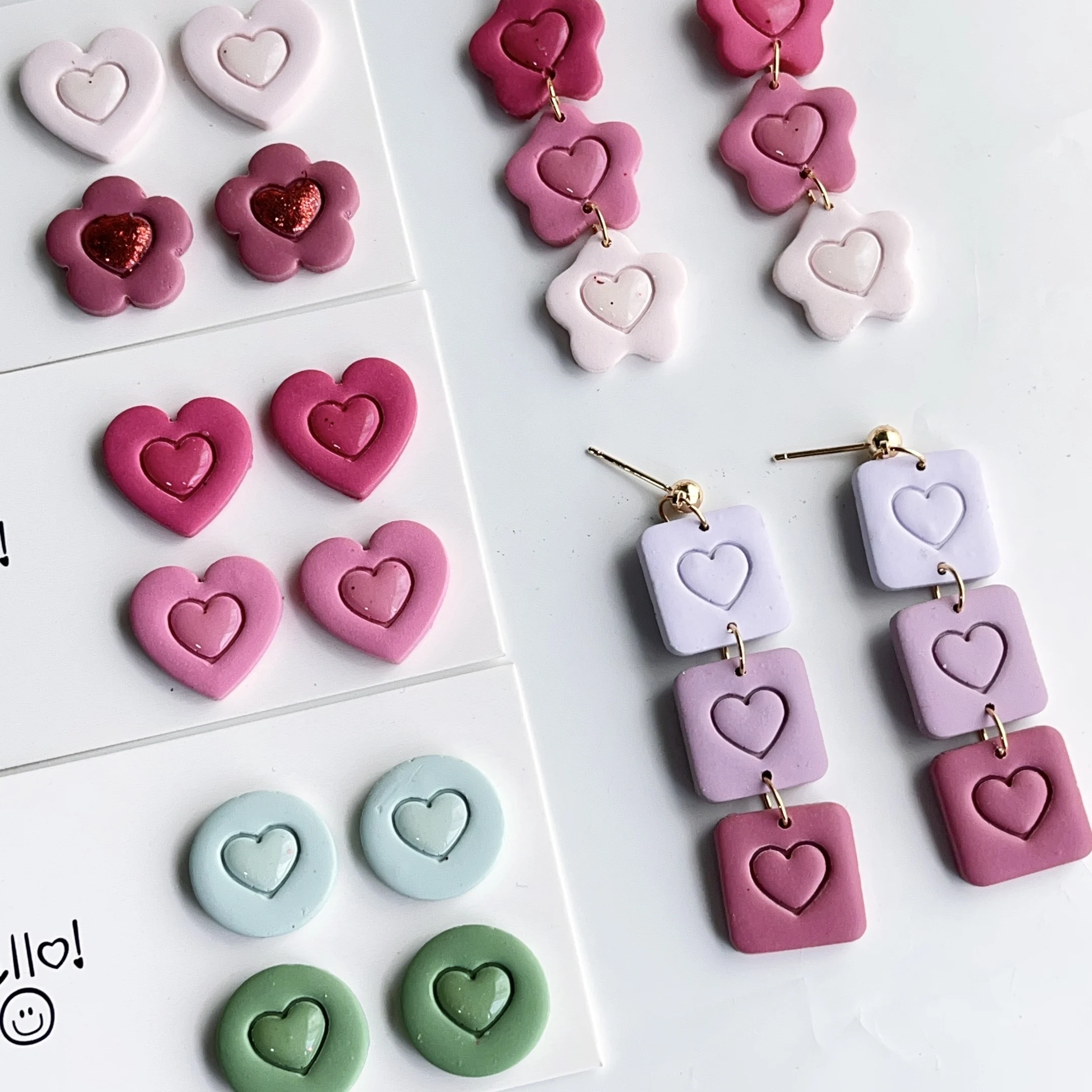 5-piece Valentine's Day polymer clay mold set, spring themed clay handicraft product polymer clay mold, suitable for DIY jewelry