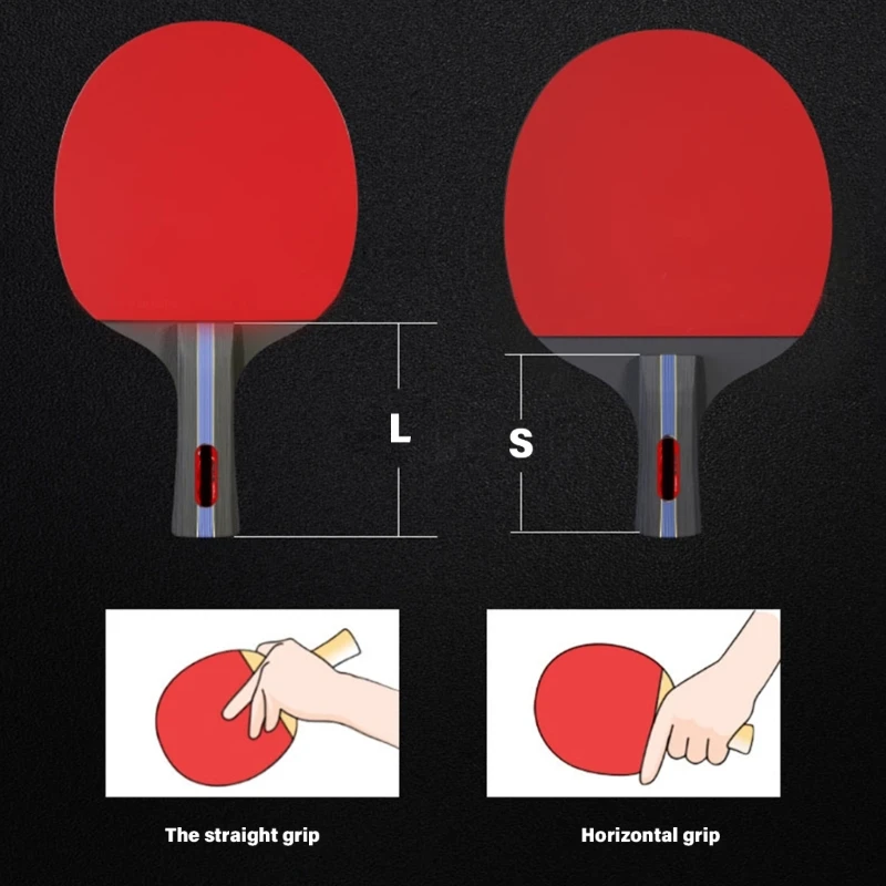 Pingpong Paddle Table Tennis Racket Table Tennis Equipment for Beginner, Table Tennis Paddle Set with Rubber Grip 1 Pair