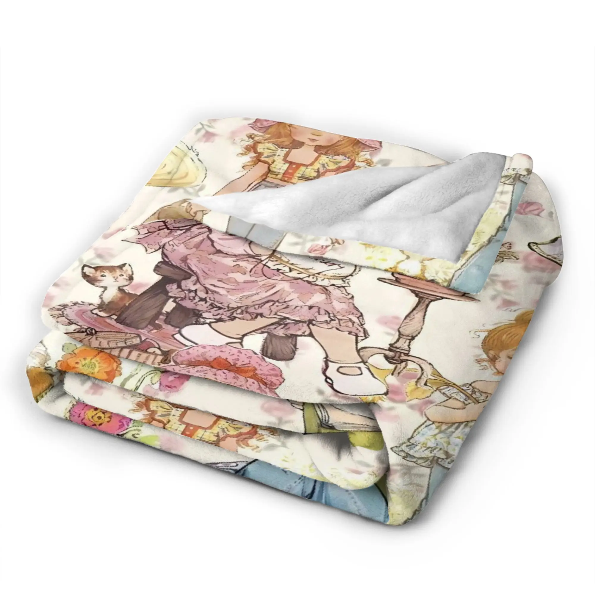 Girl Sarah Kay with Flower Blanket Quality Warm Soft  Throw Blanket Winter Girls Boys Outdoor Funny Bedspread