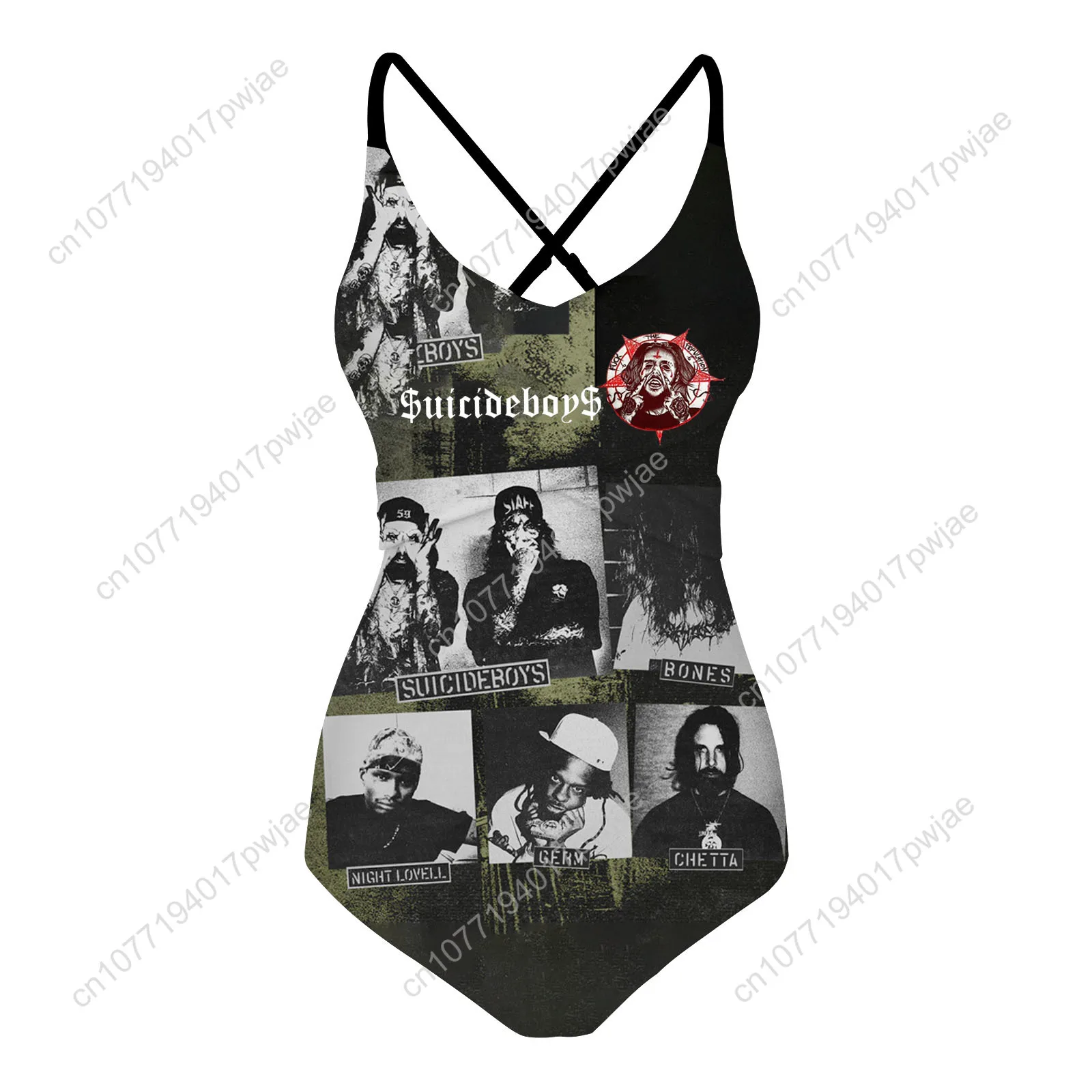 Suicideboys Hip hop Singer Swimsuit Women Sling Swimsuits Sexy Swimwear Pool Beach Bikini Summer Holiday Customize Bathing Suits