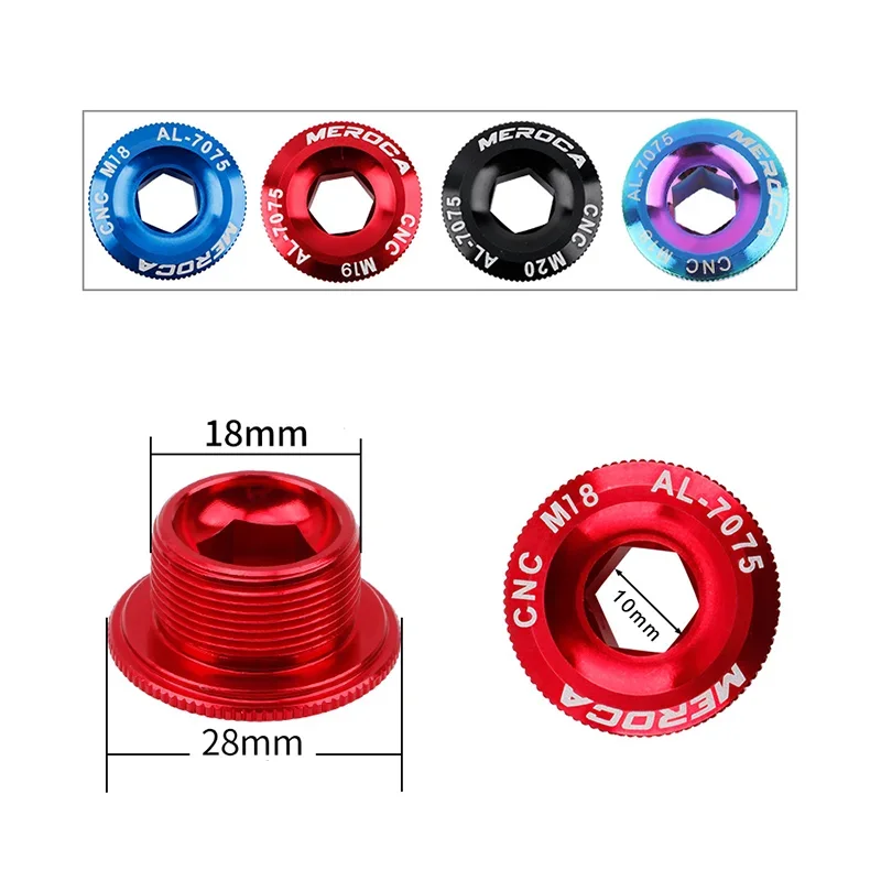 MEROCA  Bicycle Crank Cover CNC M18/M19/M20  Aluminum Alloy Road Mountain Bike Crankset Plug Screw Mtb Screw Cap Bicycle Part