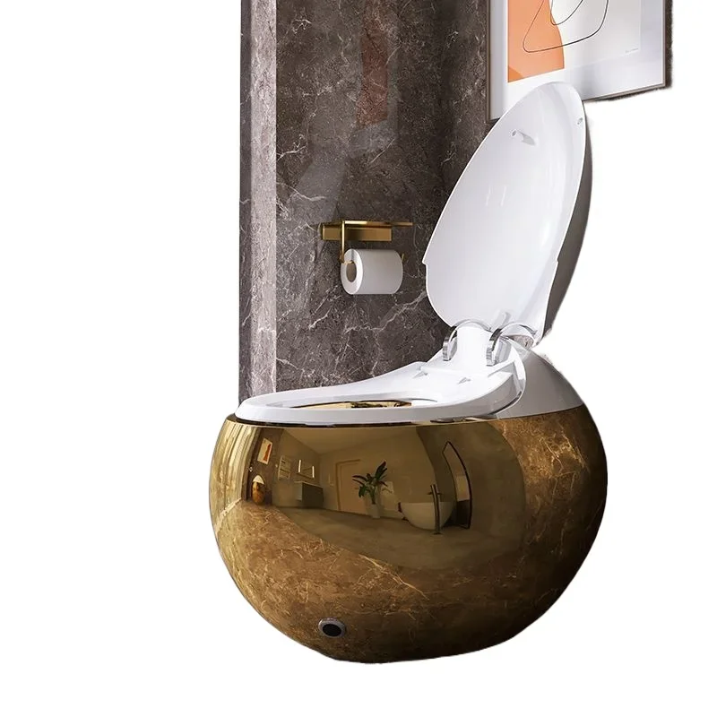 

Golden egg-shaped smart toilet