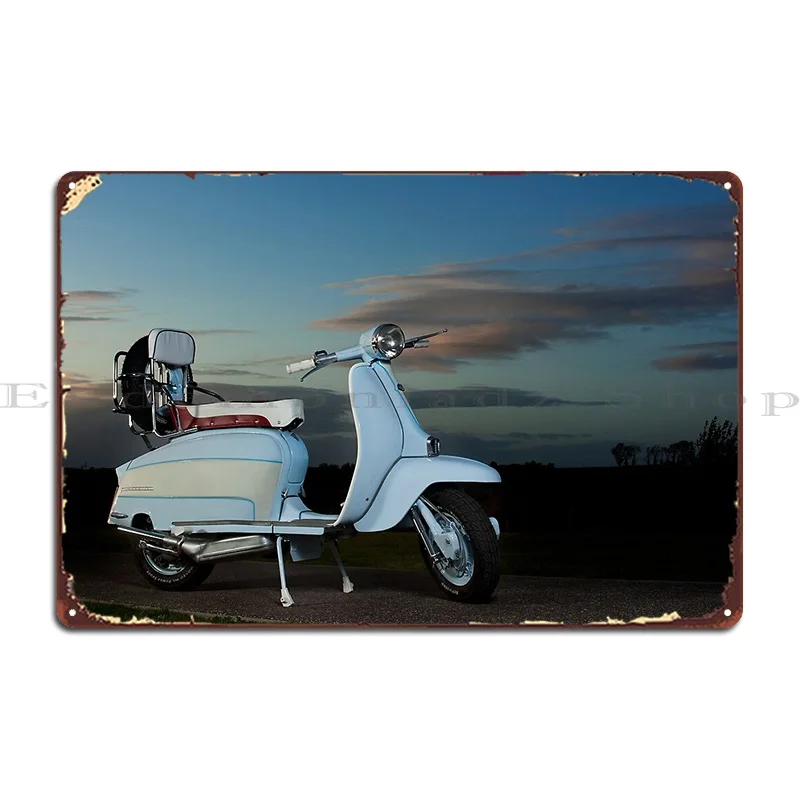 Lambretta Li Siii, carteles de Metal, Mural de pared para Club, cueva de pared, diseño Vintage, cartel de estaño
