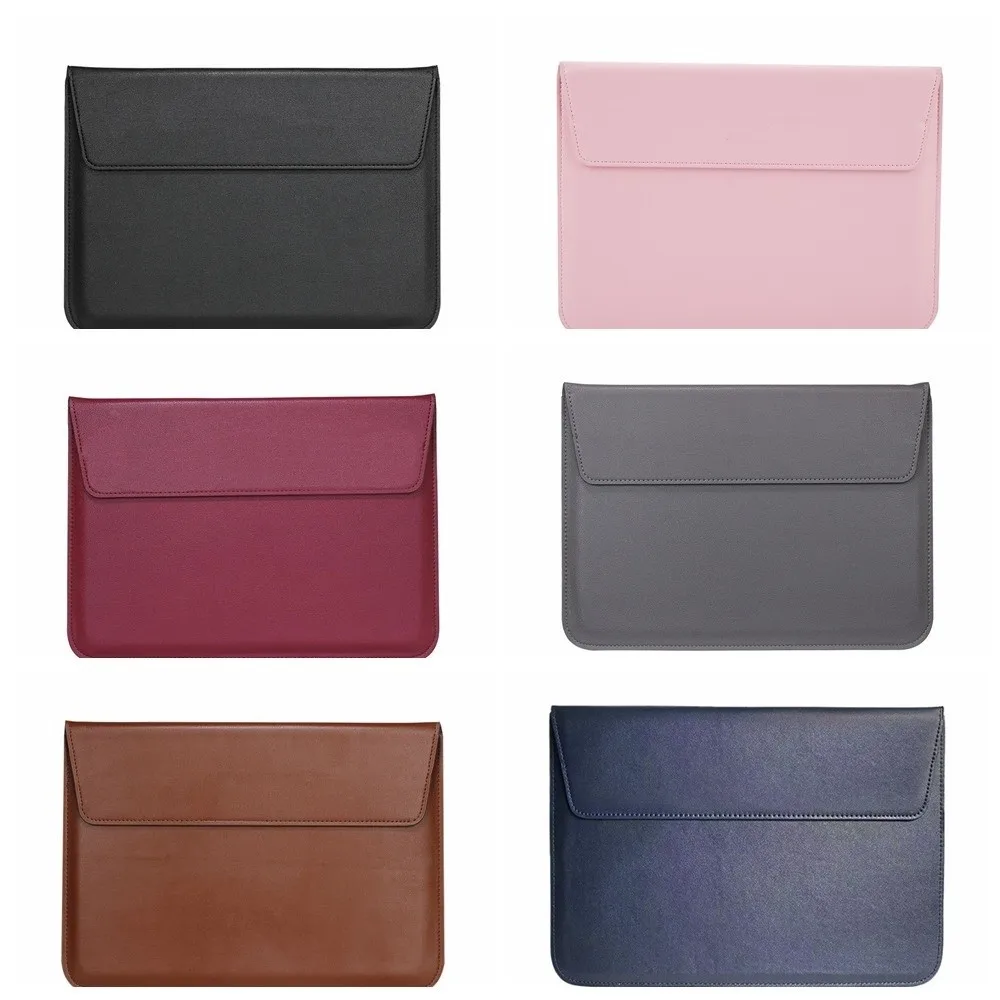 Magnetische sluiting 13 inch laptoptassen Lederen beugel Laptophoes Lichtgewicht envelopontwerp Notebookhoes Reizen