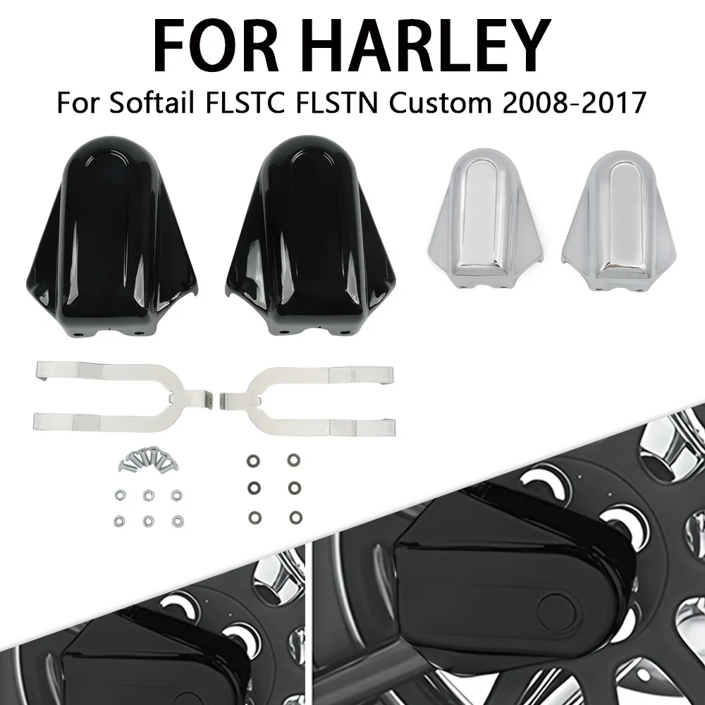 

1Pair New Motorcycle Bar Shield Rear Axle Cover Swingarm Cap ABS For Harley Softail FLSTC FLSTN 2008 - 2020 Chrome / Black