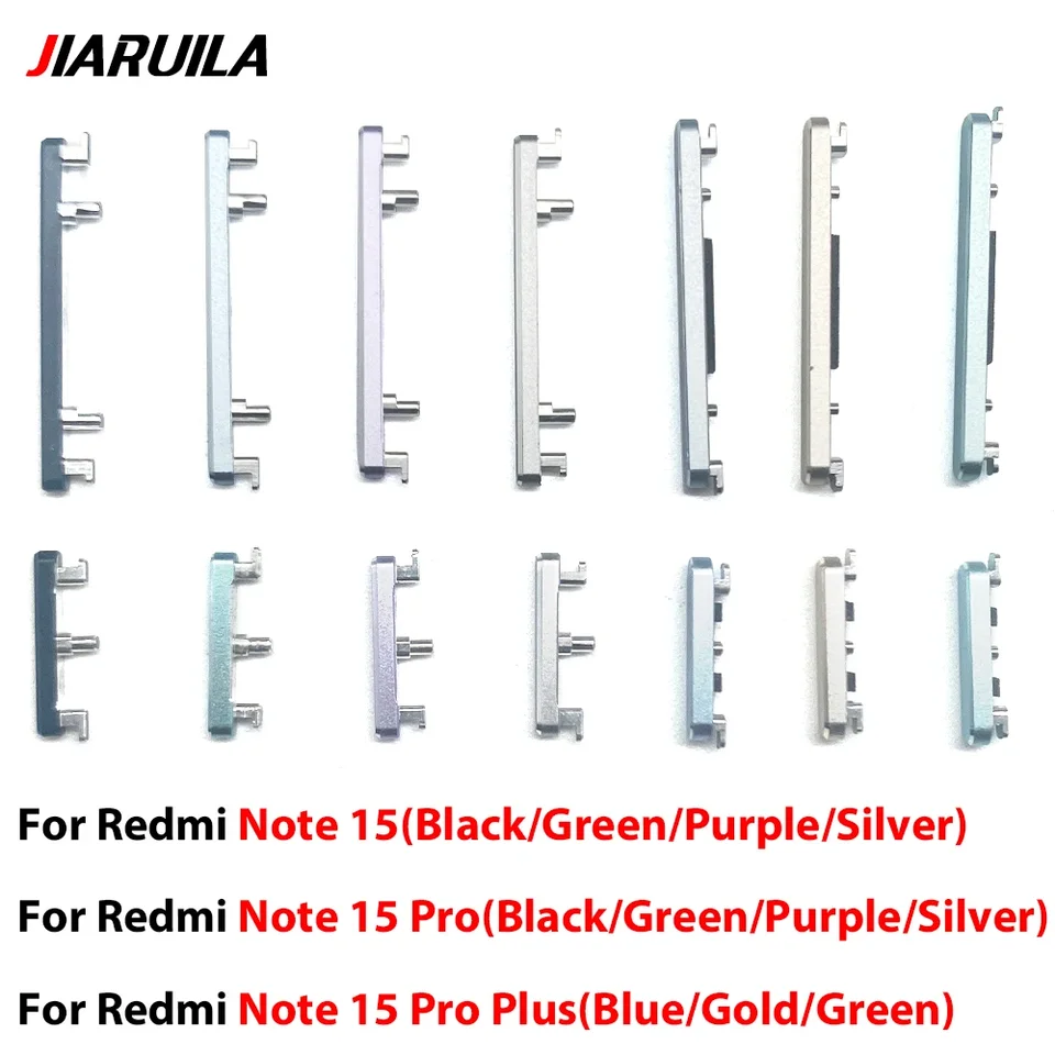 Nuevo para Xiaomi Redmi Note 15 Pro Plus Botones Laterales de Encendido y Volumen Repuestos para Redmi Note 15 5G 3