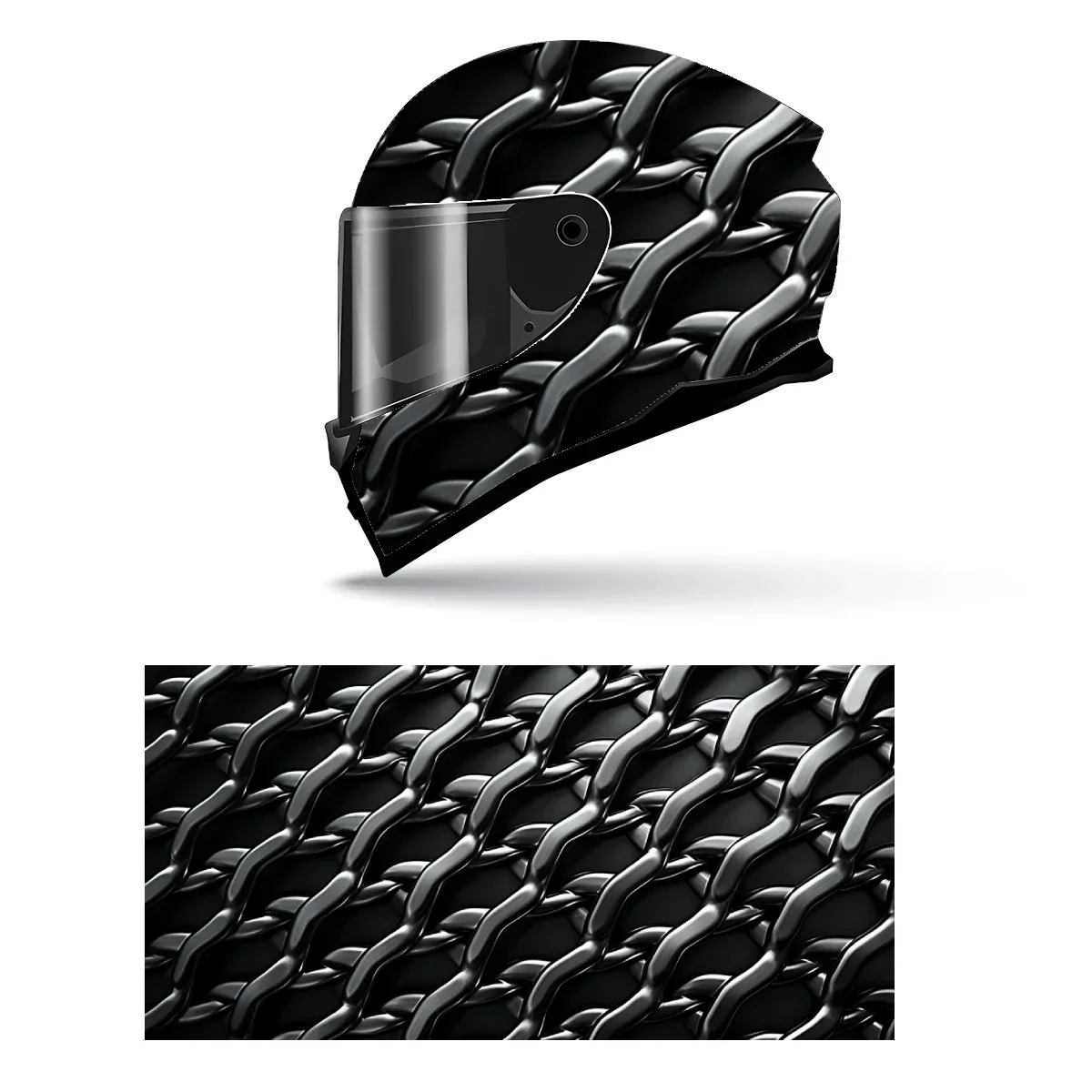 

Abstract Metal Chain Full Helmet Wrap Sticker Motorcycle Helmet Racing Graphic Decal Vinyl Wrap Helmet Decorative Sticker