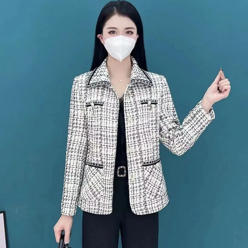 Autumn Small Fragrance Loose Coat Women New  Foreign Style Age Reducing Belly Covering Coat Mother's Coat Female Woolen Jacket