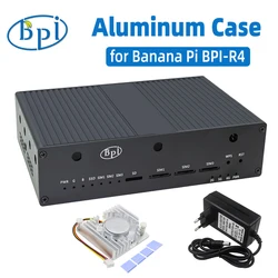 Banana Pi BPI-R4 Aluminum Case Metal Shell Optional Active Cooler Fan 12V 5A Power Supply  for BPI-R4 Development Board