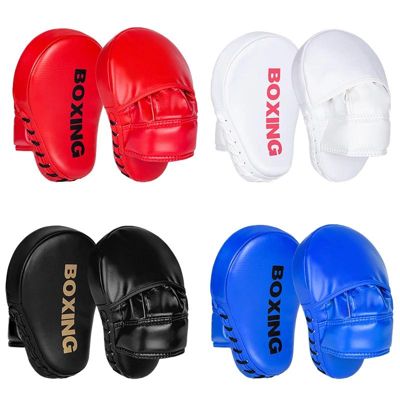 Curved Leather Hand Target for Boxing and Muay Thai, Sanda Training Hand Pads, Punch Boxing Focus Mitts, Leatherette Boxing Pads