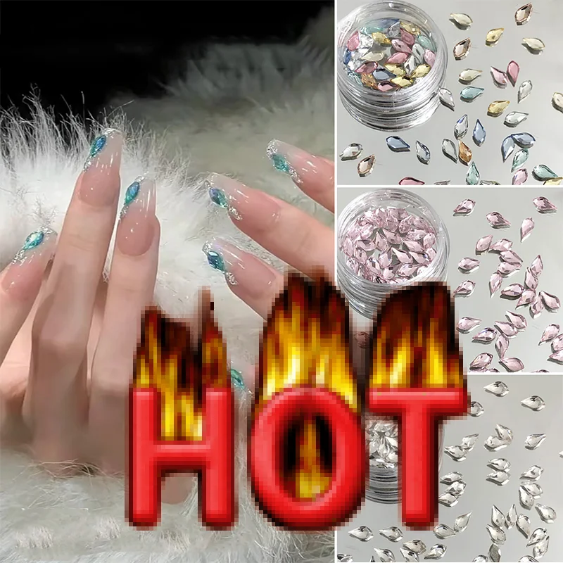 30 قطعة/صندوق غير النظامية على شكل الحفر مسمار الفن الراين ثلاثية الأبعاد كريستال مسمار الأحجار الكريمة اللؤلؤ DIY بها بنفسك مانيكير الزينة اكسسوارات #1