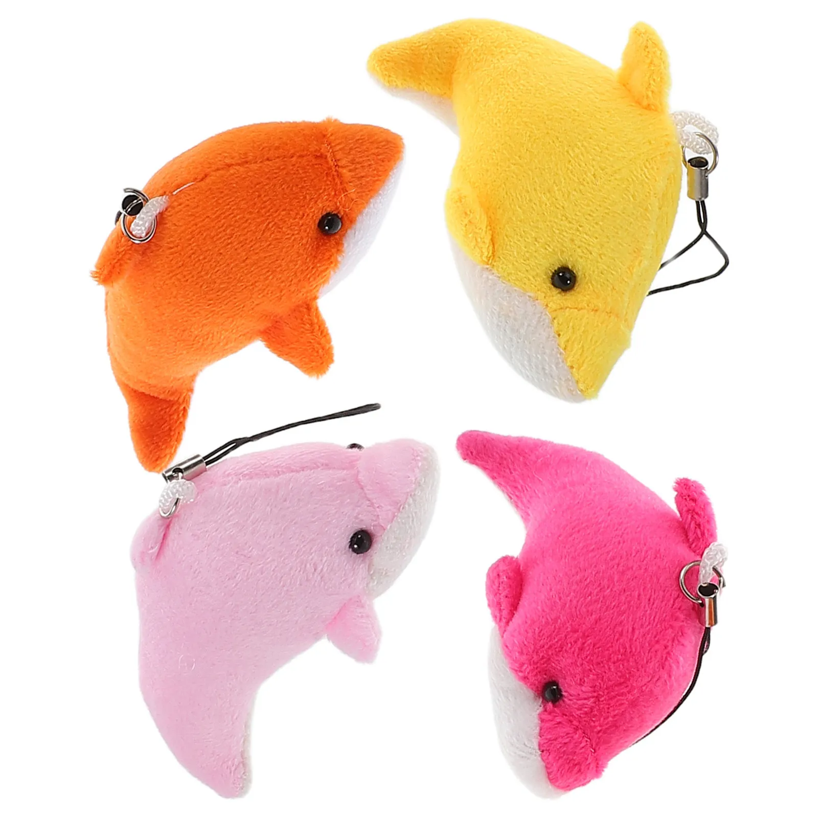 

4Pcs Adorable Dolphin Hanging Charm Soft PP Cotton Mini Marine Ornament for Backpack Bag Keychain Room Decor Dolphin Party