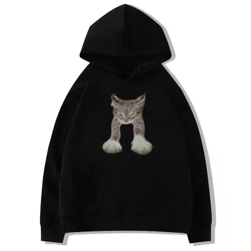 Retro Hooded New Hoodie for Women in Autumn and Winter  with Plush and Lazy Style  Thick Coat  Loose Top