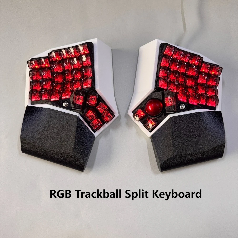 

AM Dactyl RGB Trackball Split Mechanical Keyboard with Palm Rest Hot Swap 2.4G Bluetooth Wireless Wired Keyball Ergonomics ZMK