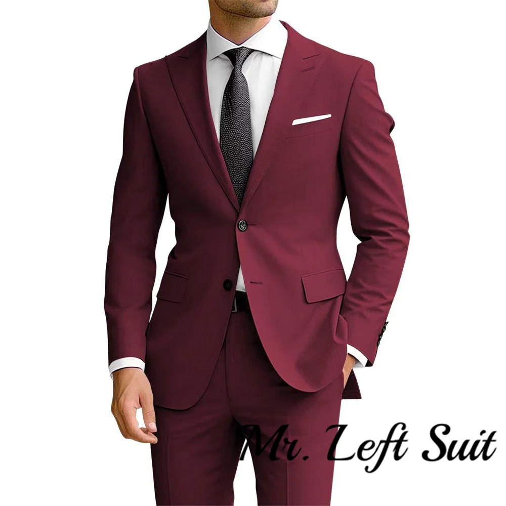 Latest Wedding Men Suits Peak Lapel Costume Homme Tuxedo Terno Masculino Slim Fit Blazer 2 Pieces Jacket+Pant