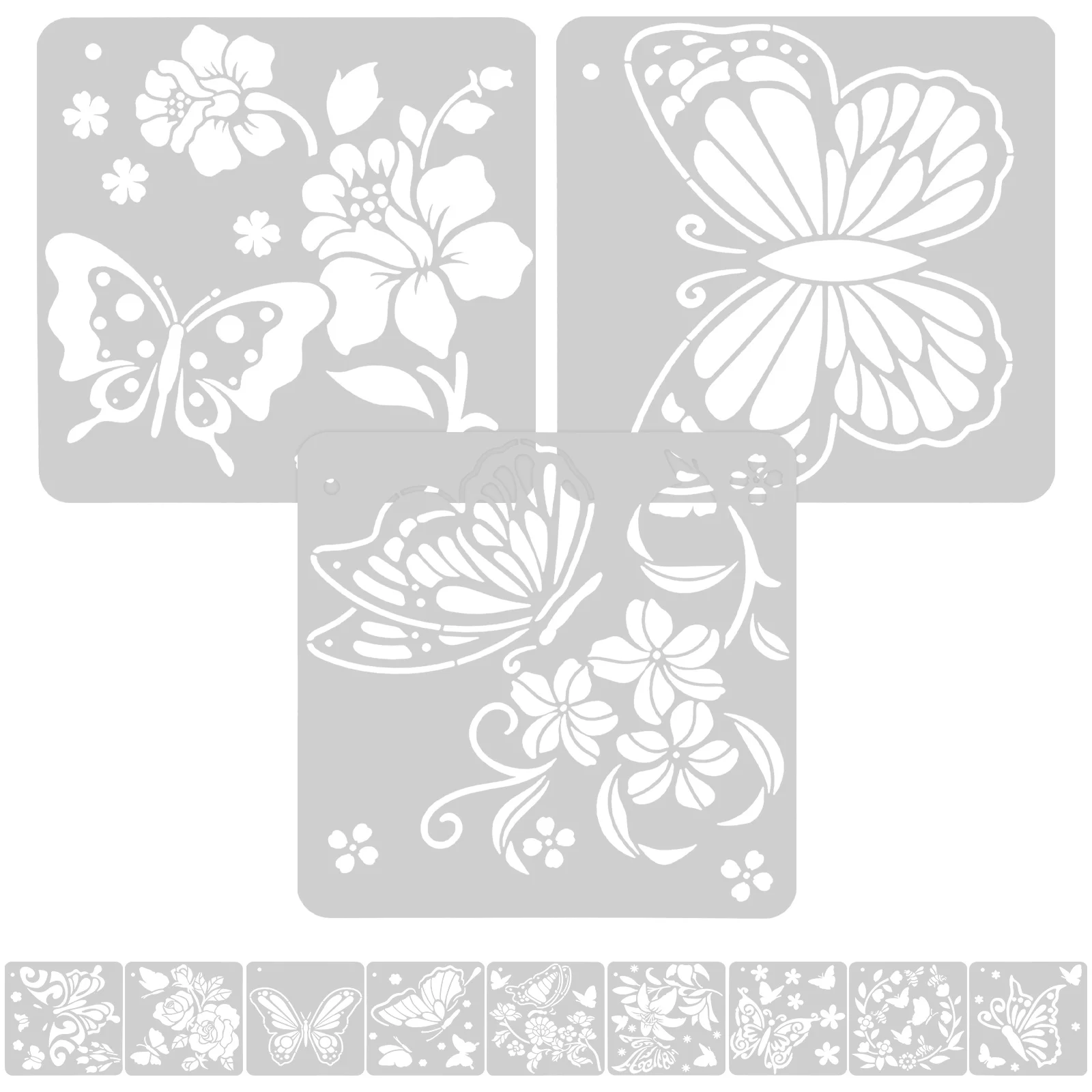 12 Sheets Painting Template Pigment Stencil Butterfly Drawing Templates The Face Canvas Chalk for Nature Small Stencils Pet