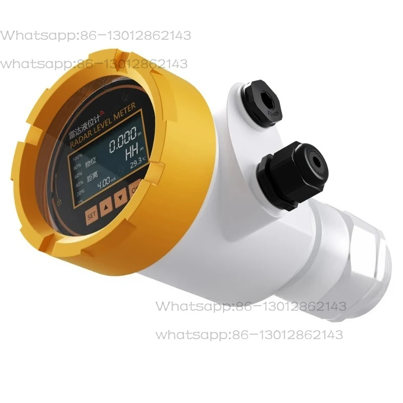 4-20mA LCD radar level gauge RS485 0-20m water level sensor DC 24V liquid level transmitter