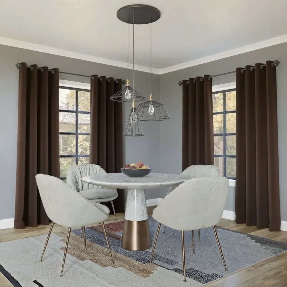 

Комплект светонепроницаемых штор для охлаждения и затемнения помещения, для спальни и гостиной, 3-слойная высокоточная ткань, 99% светонепроницаемость.