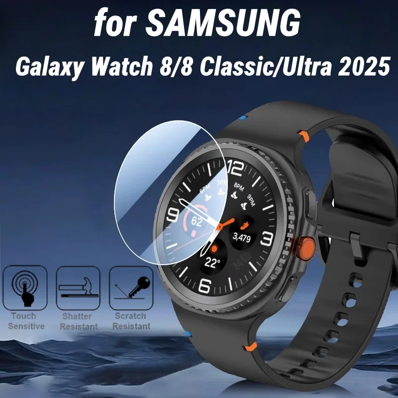 5 pçs protetor de tela de relógio inteligente para samsung galaxy watch 8 /8 clássico/ult 2025 vidro temperado anti-risco película protetora