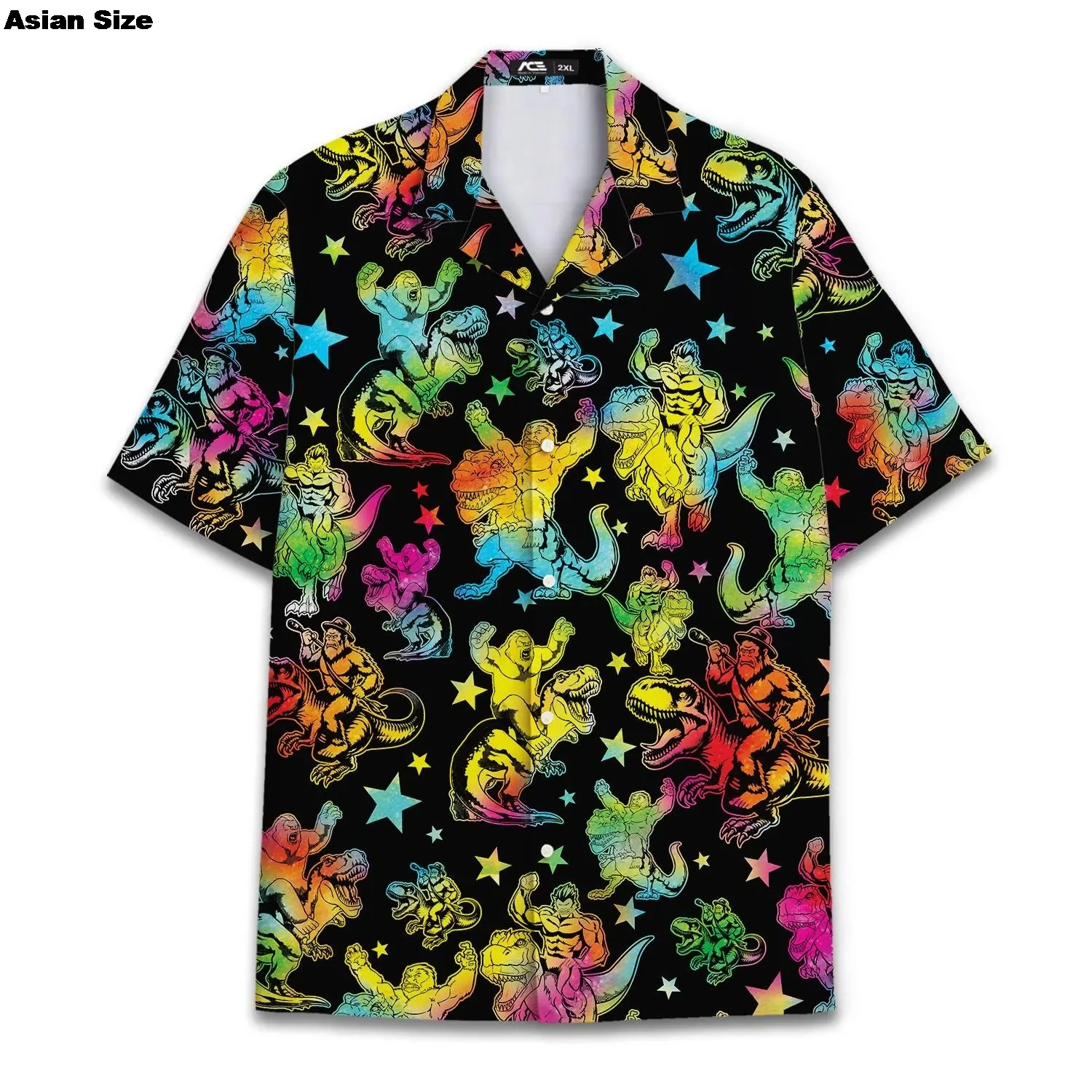 

Funny Dinosaur Hawaiian Shirts 3d Print Casual Men Women Summer Beach Short Sleeve Blouse Fashion Men's Dino Button Clothing