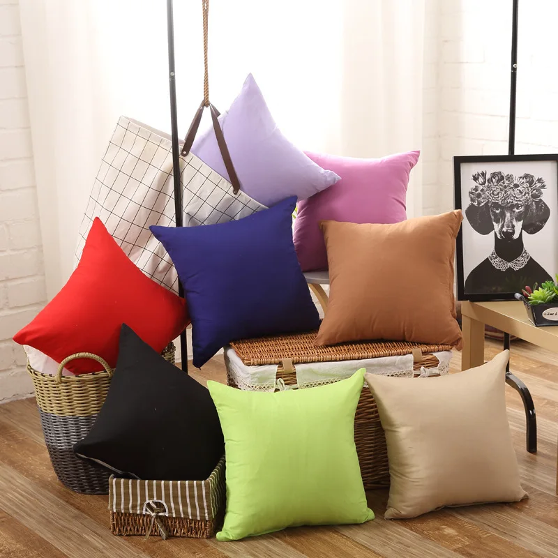 Candy Color Cushion Cover Simple Solid Cushion Cover Pillow Case Cover Grey White Black Cushion Covers Decorative Pillowcases