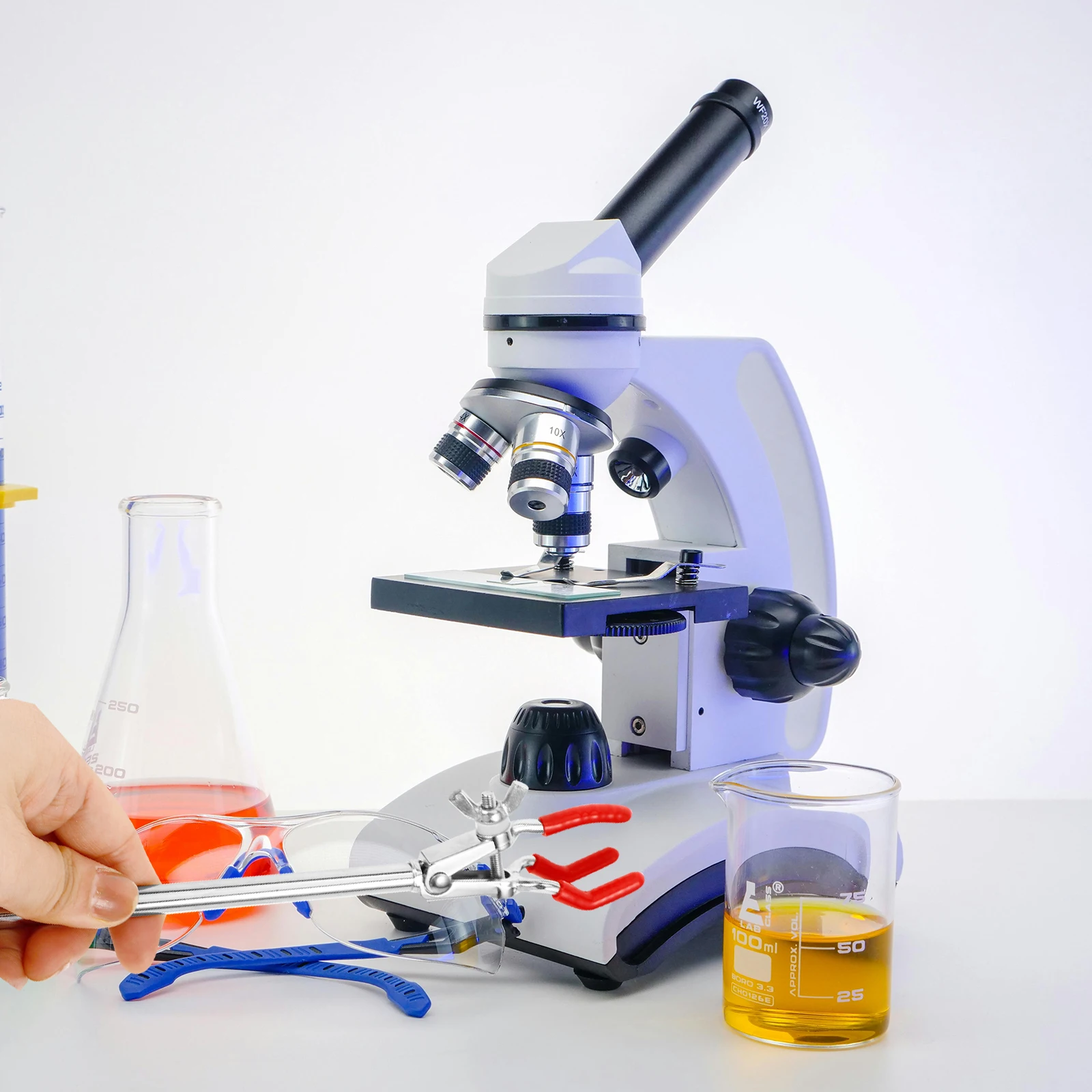 

Flask Clamp Adjustable 3 Prong Laboratory Test Tube Clip Holder for Flask Condenser Tube Lab Clamp Experiment Supplies