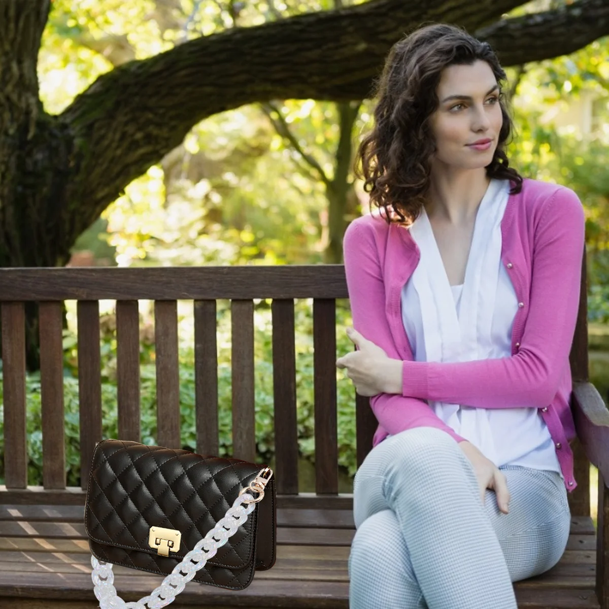 

ULDIGI Shoulder Strap Sling Bag Acrylic Chain 45cm Color Replacement for Handbag