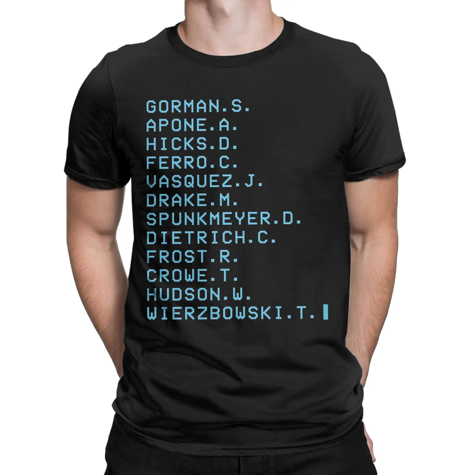 Aliens Movie Colonial Marines Death Order T Shirt Men Cotton Fun T-Shirts Round Collar  Tee Shirt Short Sleeve Tops Plus Size