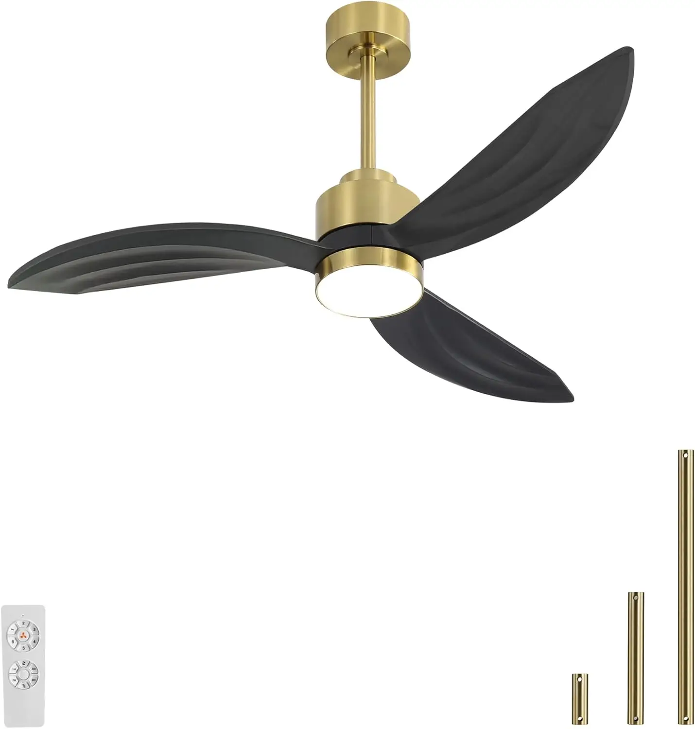 

64" Wood Ceiling Fan with Lights and Remote Control, 3 Blades 6-Speed Reversible DC Motor Ceiling fan for Kitchen Bedroom Dining