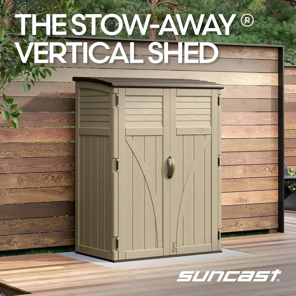 American-Made Weatherproof Outdoor Storage Shed for Patio, Garden Tools, and Equipment, 54 Cubic Feet
