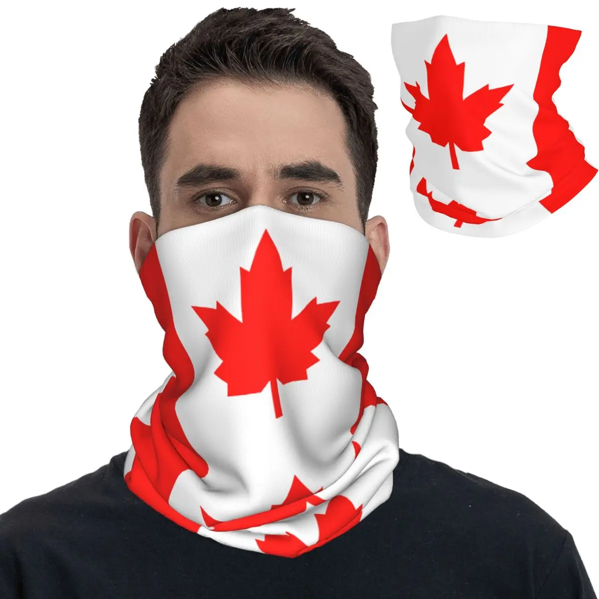 

Canada Flag Bandana Neck Cover Printed Maple Leaves Balaclavas Face Mask Scarf Multifunctional Headband Unisex Adult Breathable