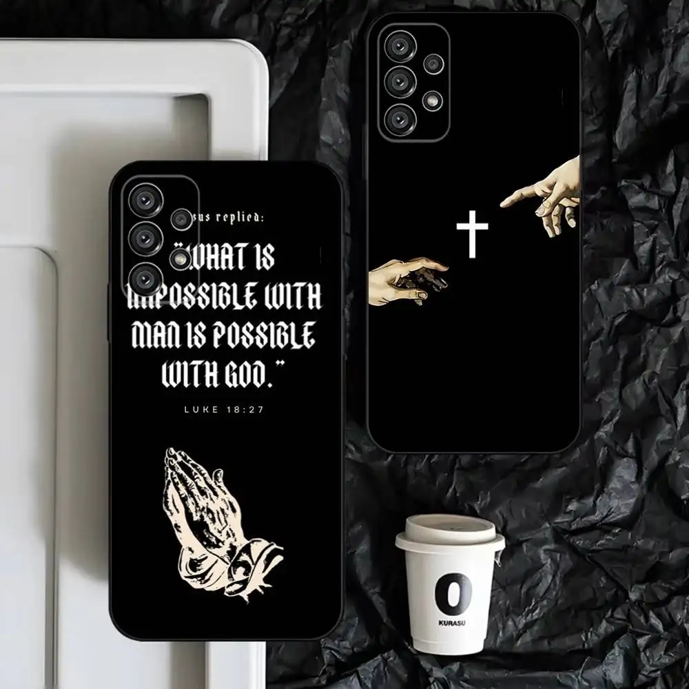 

Verse of The Christian Bible Jesus Phone Case For Samsung S25,S24,S23,S22,S21,S20,S10,Ultra,Plus,Lite,Soft Silicone Black Cover