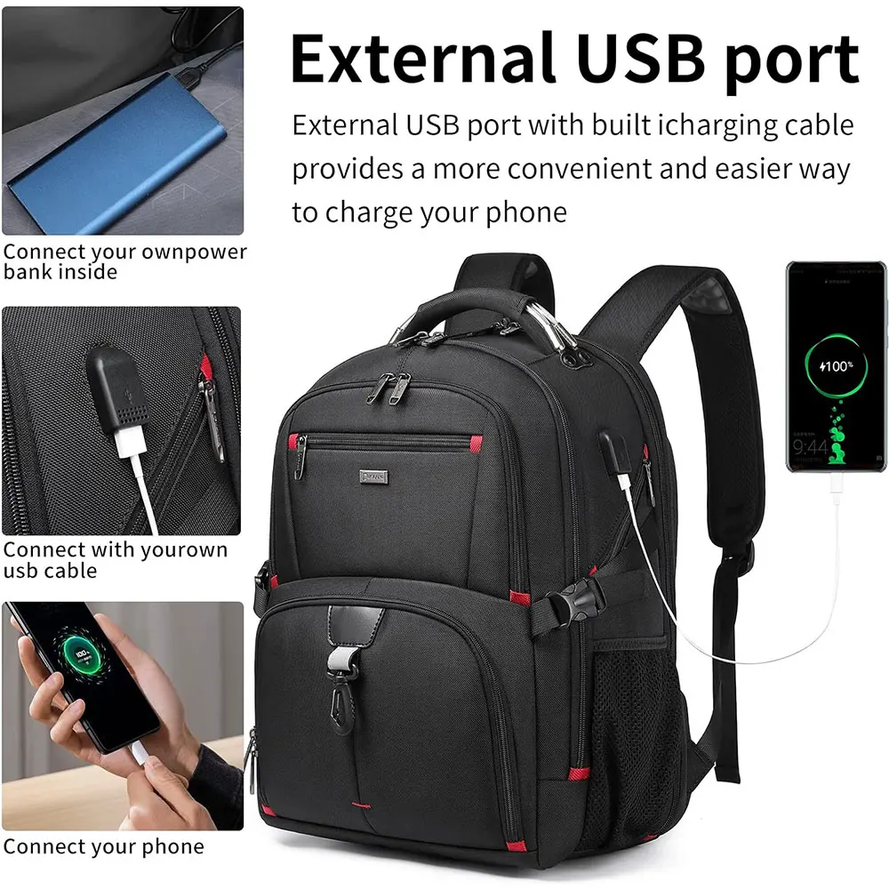 50L Man Travel Backpack Large Capacity Men and Women Business Trip Backpacks 15.6/17 Inch Laptop Bag Student School Backpack