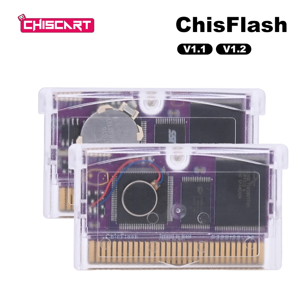 ChisFlash V1.1/V1.2 RTC/Rumb Cart 32MB, 1Mbit Flash/Fram Original RTC Chip S35190 Compatible with GBA/DS Consoles