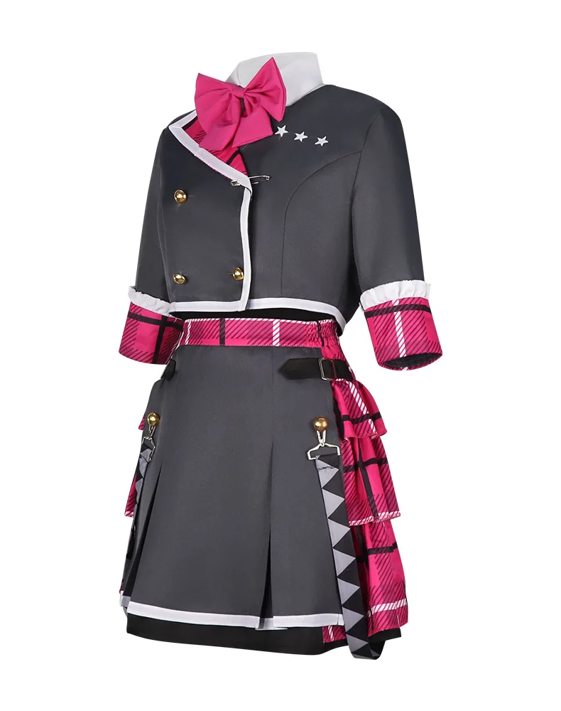 Uniforme xadrez cinza cosplay 2D anime traje personagem traje de desempenho