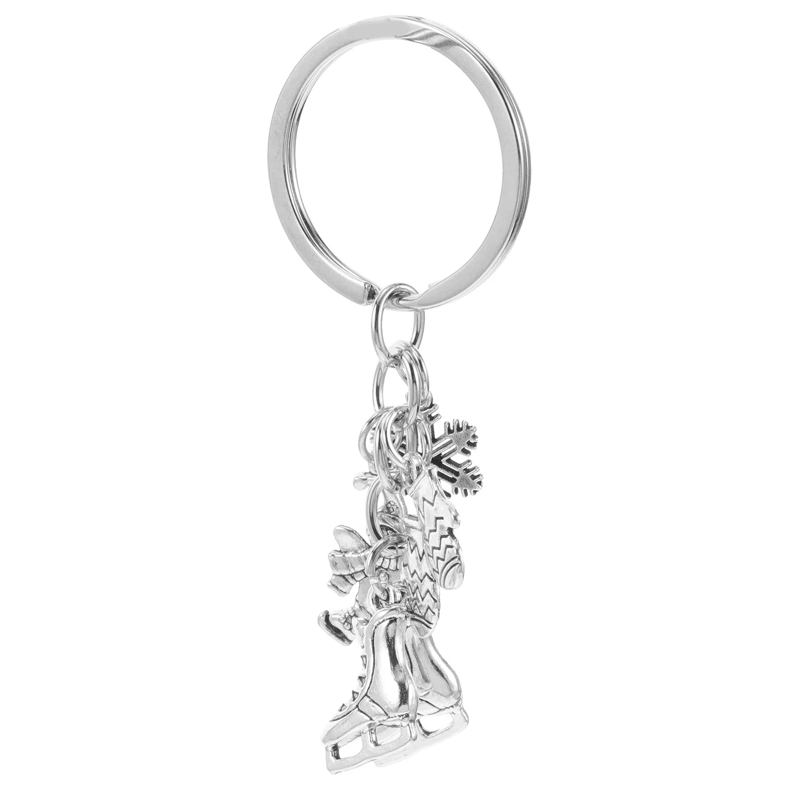 Sneeuwvlok schaatsen sleutelhanger lichtgewicht metalen ijsballet hanger voor reisuitrusting winteractiviteit fans ornament