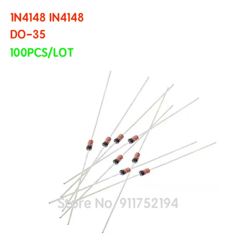 100PCS/LOT 1N4148 IN4148 DO-35 High-speed switching diodes Rectifier Good quality brand new