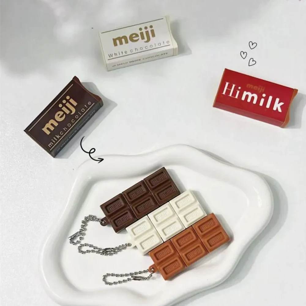 Japanese Simulation Series Meiji Chocolate Breakable Food Toy Miniature Stress Relief Toy Pendant Keychain Decor Gift In Stock